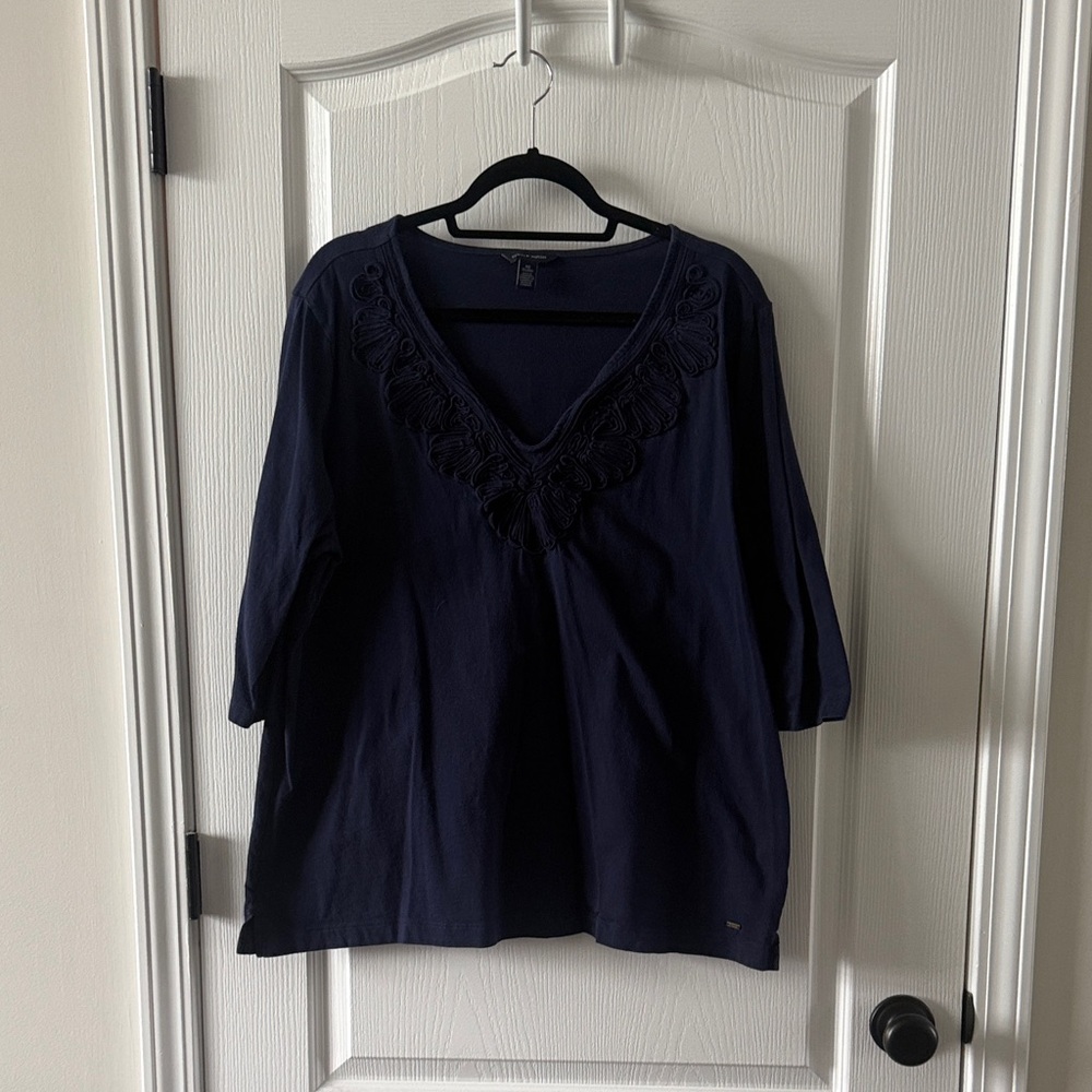 Tommy Hilfiger Dark Blue Blouse with Embroidery